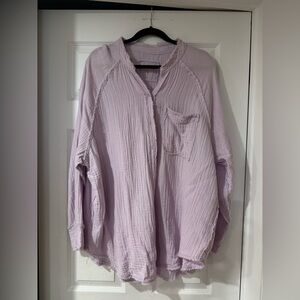Aerie Cotton Oversized Button Up